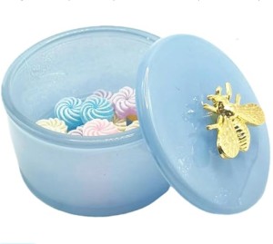 WHSLILR Cute Glass Candy/Jewelry Box, Vintage Decorative Organizer