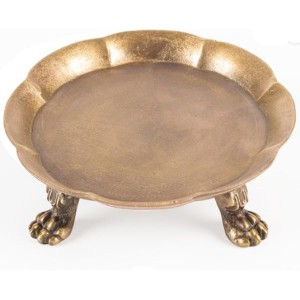 ANONYO 100% Solid Brass Clawfoot Pedestal Candle Dish and Jewelry Trinket Tray